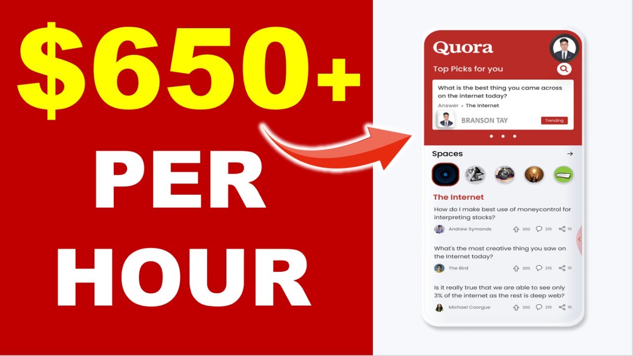 *NUEVO* Gane más de $650 por hora con Quora: gane dinero en línea GRATIS | branson tay