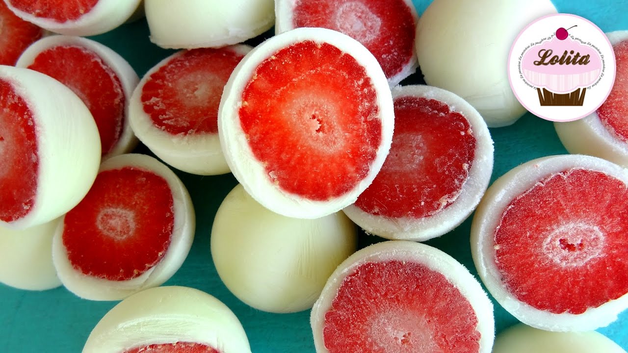 Receta de bombones helados de fresa y yogurt | Helado fácil y rápido