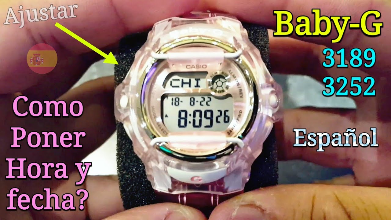 Reloj Casio Baby-G Cómo Cambiar La Hora (Configurar)? | G-Shock 3189 3252 BG169 (Español)