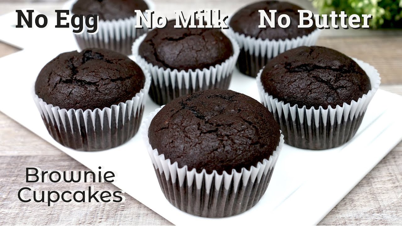 Super Moist Brownie Cupcakes | No Egg No Milk No Butter Cake | ASMR Cooking