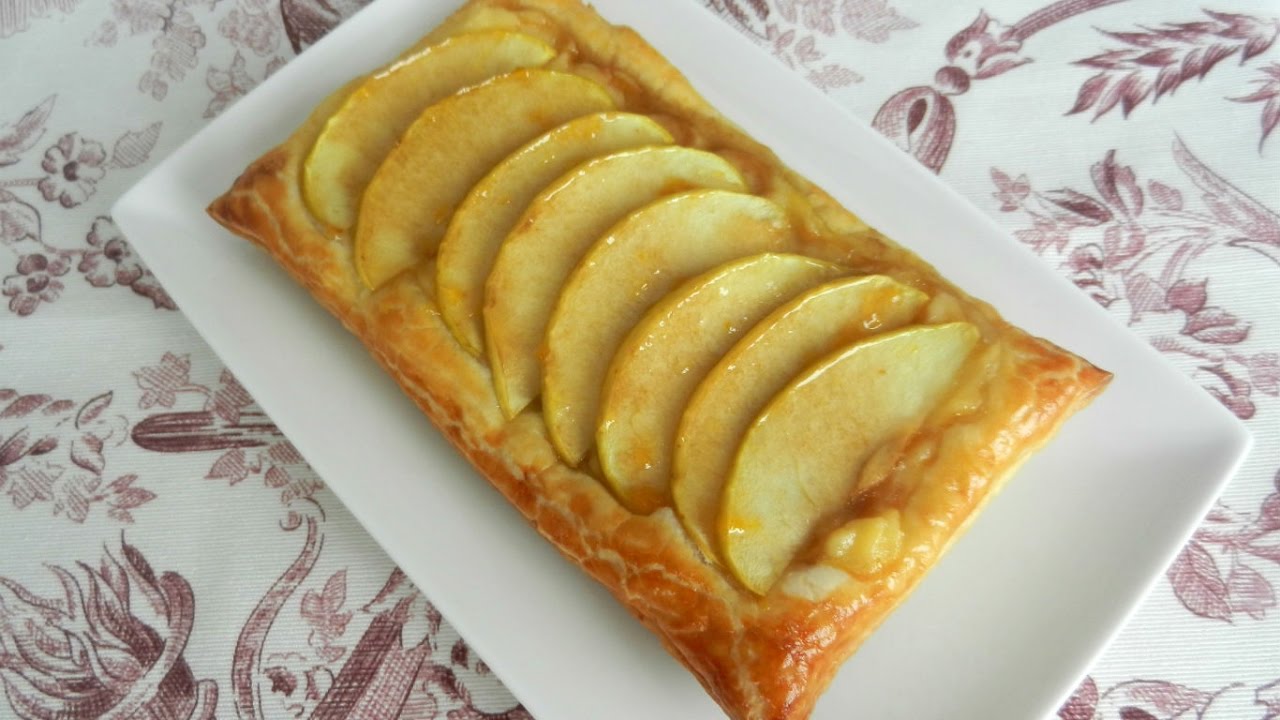 Tarta de manzana con hojaldre y crema pastelera