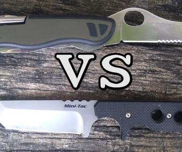 NAVAJA VS NECK KNIFE - FOLDING KNIFE VS NECK KNIFE - Victorinox Soldier vs Cold Stell Mini tac