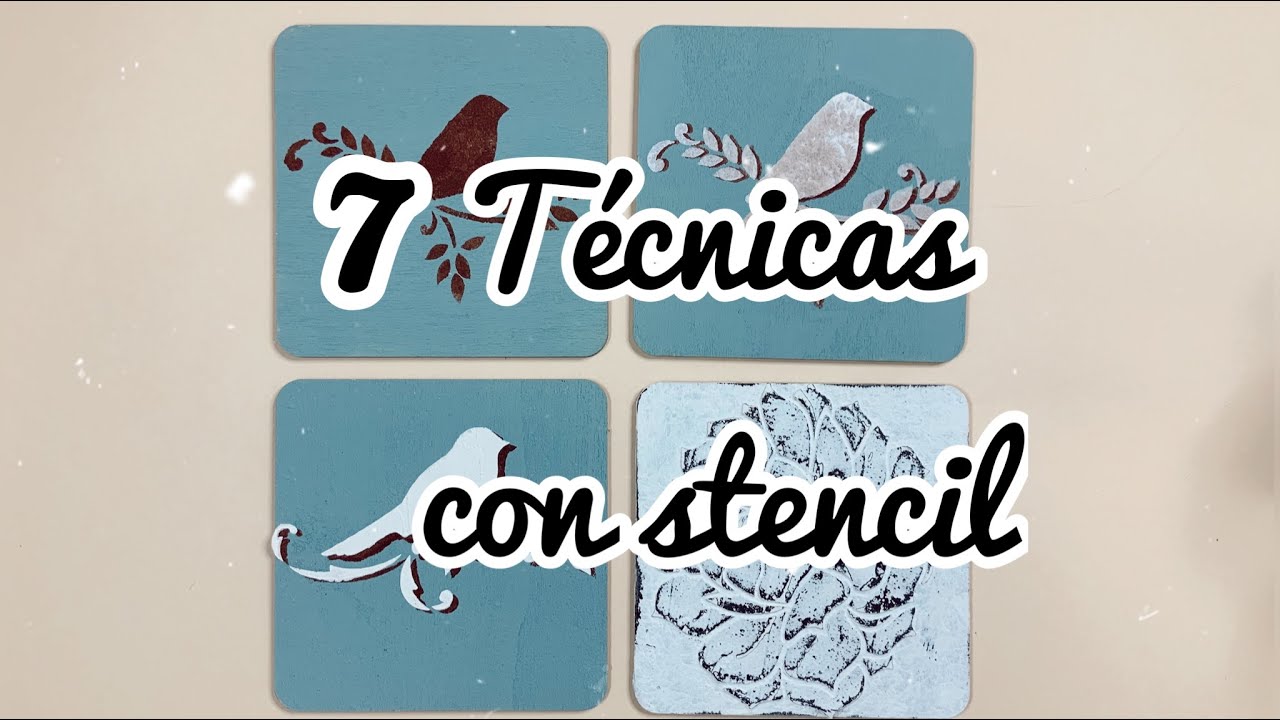 7 técnicas con stencil - con receta casera de pasta de relieve.