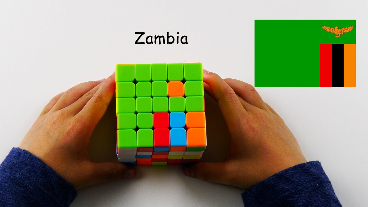 Banderas de país con cubo de Rubik 2x2, 3x3, 4x4 y 5x5