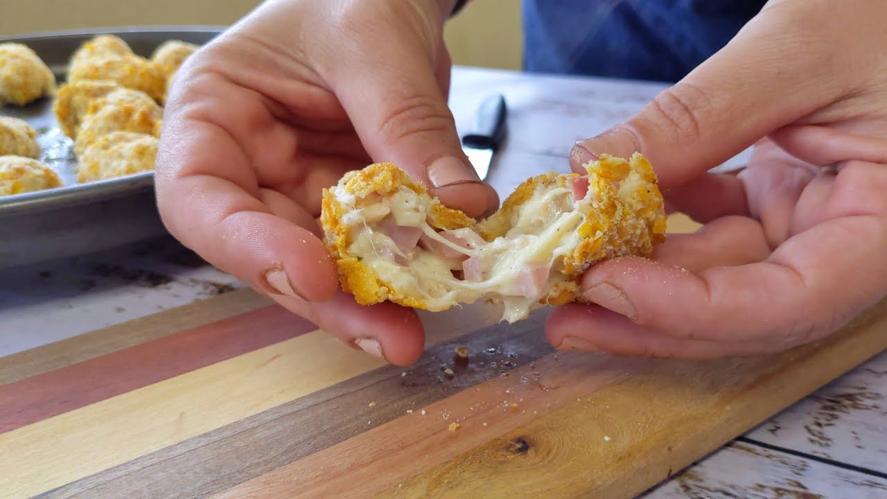 Como hacer CROQUETAS de pollo, jamón y queso (demasiado ricas)