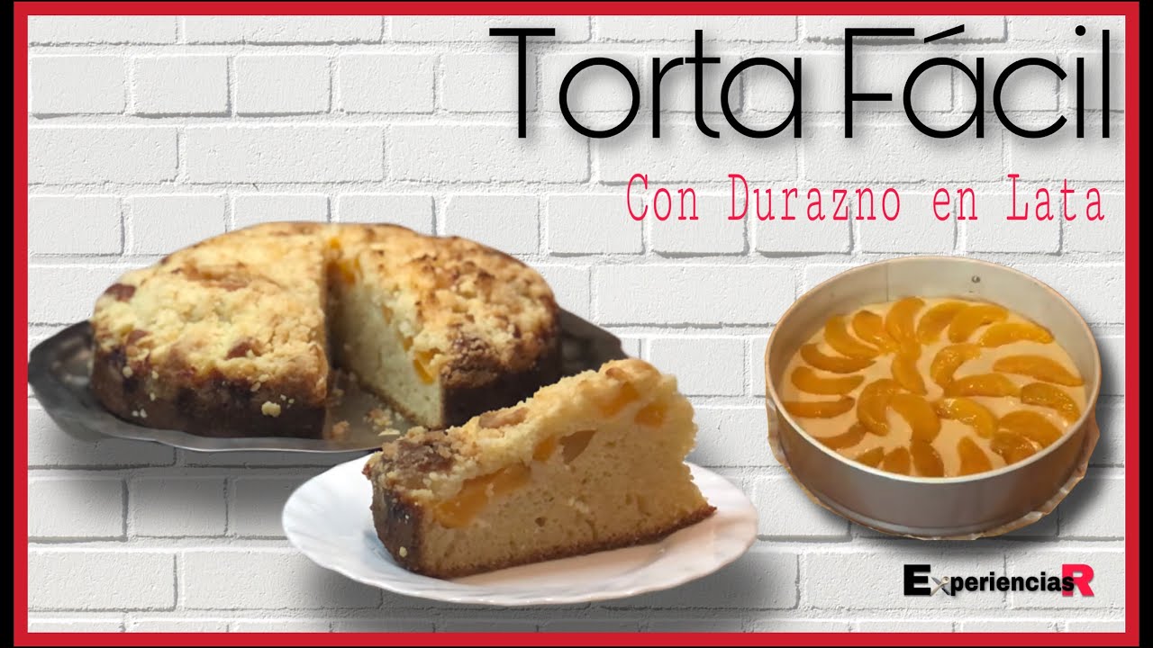 🔴Cómo hacer TORTA FACIL Con Duraznos en almíbar | Pocos ingredientes MUY FACIL