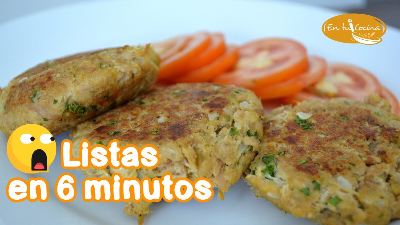 Como preparar tortitas de ATÚN 🥫 Receta fácil y ECONÓMICA 【 2024
