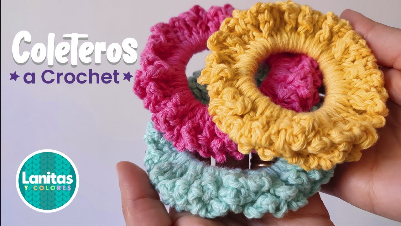 Cómo tejer coletero a crochet en minutos | Liga para el cabello SCRUNCHIE step by step