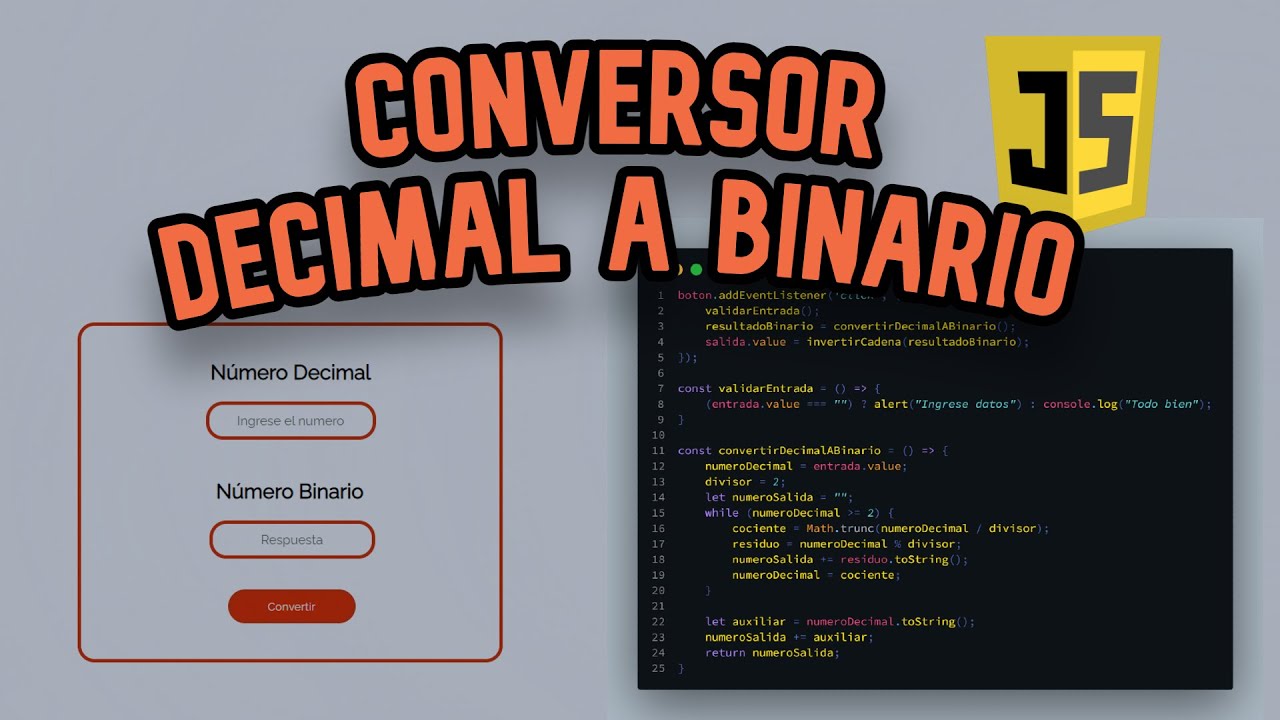 ✅ Convertir Número Decimal a Binario con Html, Css y JavaScript 💻Tutorial Completo 2022