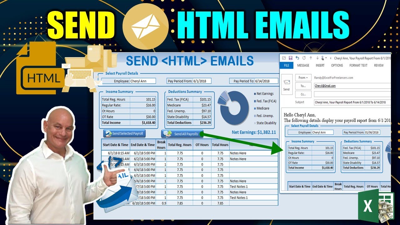 Create this Excel Payroll Manager \u0026 Send Employee HTML Emails In One Click
