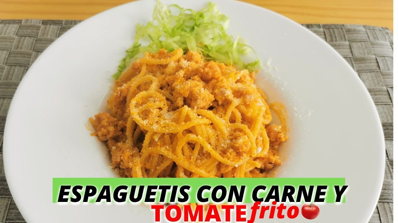 ESPAGUETIS CON CARNE Y TOMATE🍅|receta espaguetis con carne picada