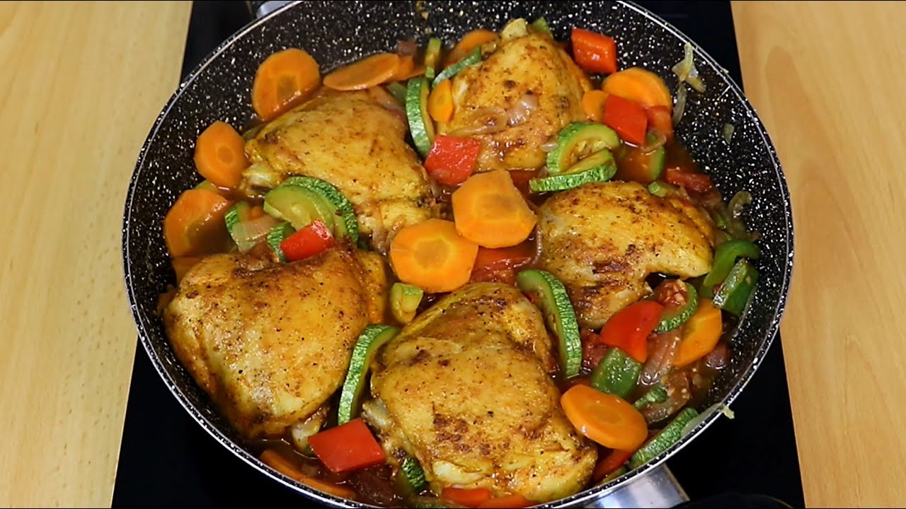¡Esta receta te volverá loco! Muslos de pollo con verduras❗ ¡Receta fácil y rápida!