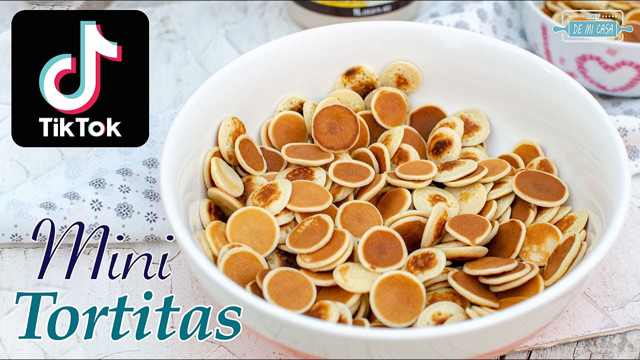 Mini TORTITAS Americanas para DESAYUNAR 🥞 Pancake Cereal Español - Receta de Tik Tok
