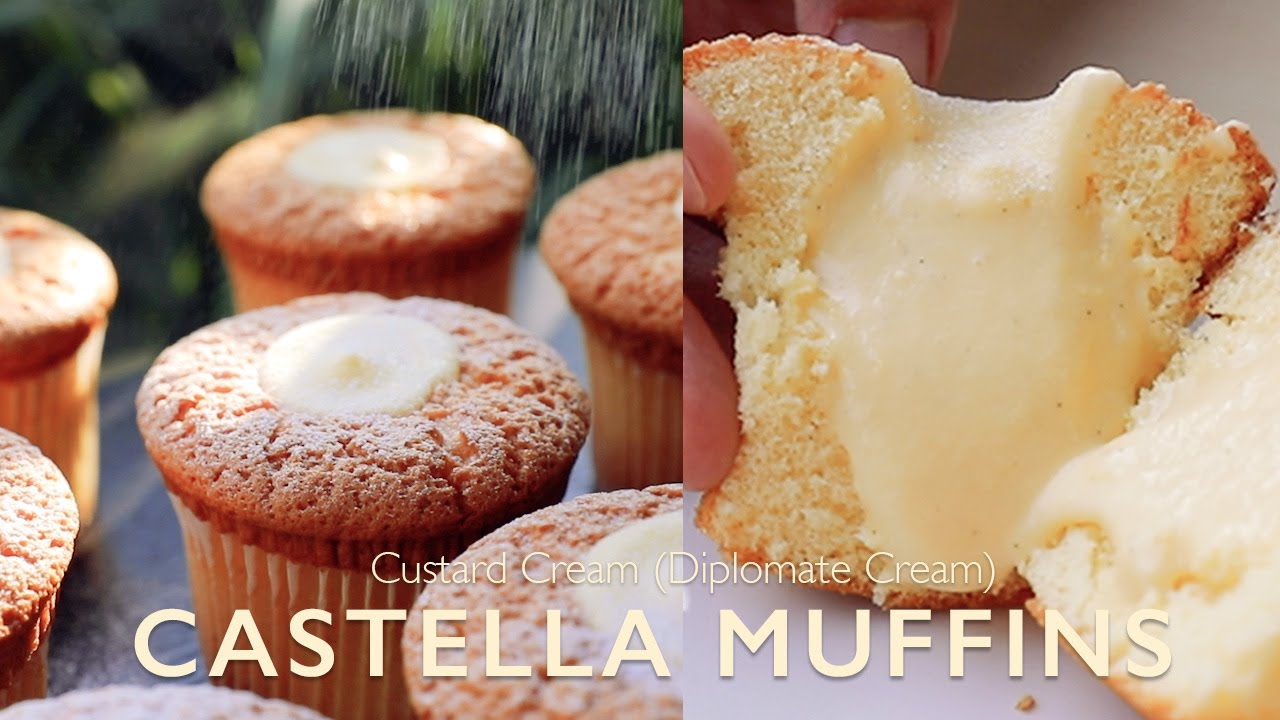 ☕️스타벅스 보다 더 맛있는 커스타드 크림 [카스테라 머핀]/ 찐한 디플로마트 크림 완벽 마스터/ Rich Custard Castella Muffins Recipe