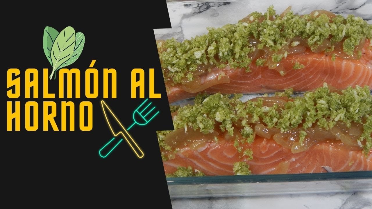 Salmón al horno con cebolla caramelizada y albahaca - pescado jugoso y crujiente