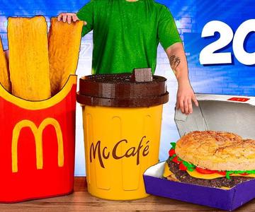 I made a giant McDonald's menu / French fries / Big N' Tasty burger / coffee