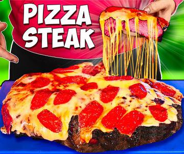 The World's Craziest Fast Food / Steak pizza / Cheese Burger / Sweet Potato fries