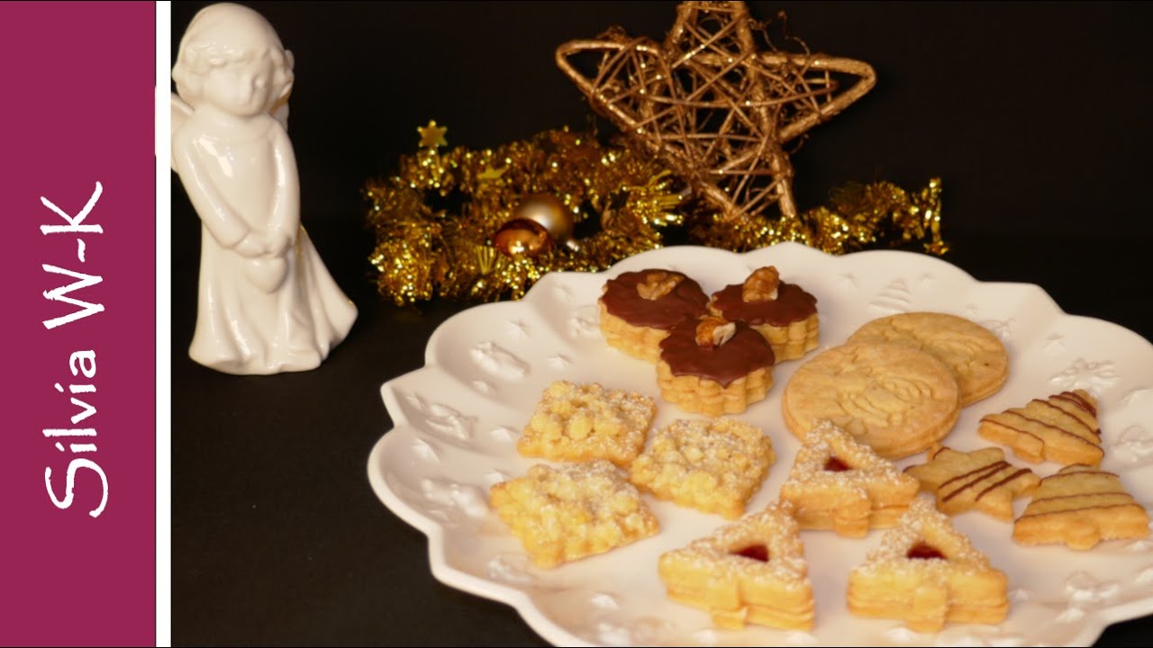 5 verschiedene Butterplätzchen aus einem Teig / Weihnachtsplätzchen / Ausstechplätzchen