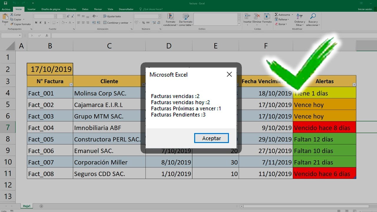 Como calcular fechas de vencimiento y crear alertas en Excel