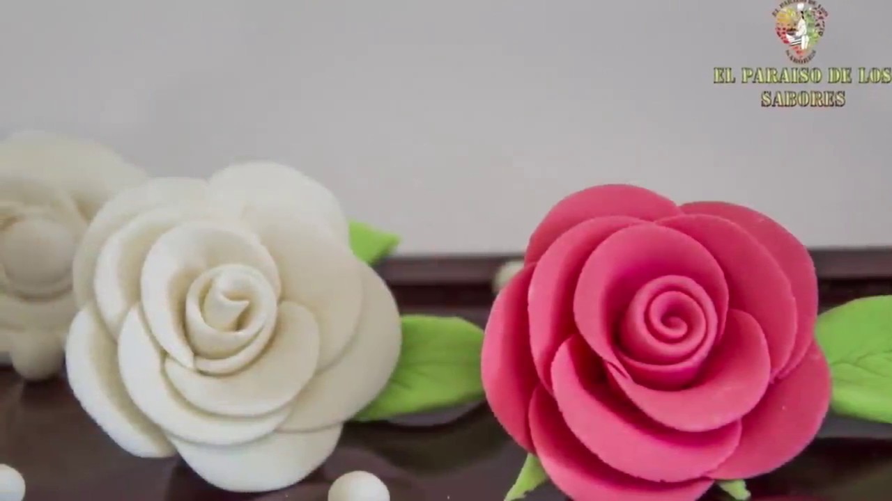 Como hacer rosas de fondant.❤️ EL PARAISO DE LOS SABORES