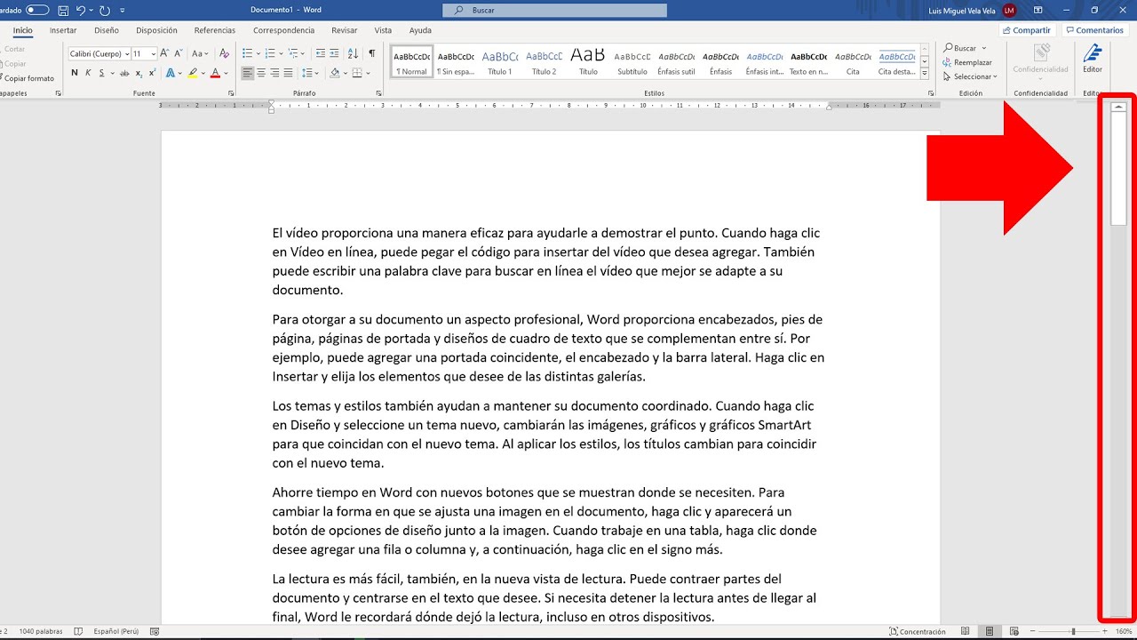 COMO RECUPERAR Y MOSTRAR LA BARRA DE DESPLAZAMIENTO EN WORD