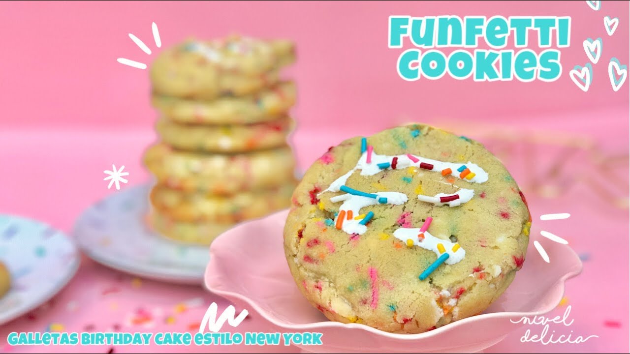 🌈🥳 FUNFETTI cookies o BIRTHDAY cookies 🎉 Receta de GALLETAS con sprinkles estilo NUEVA YORK 🗽