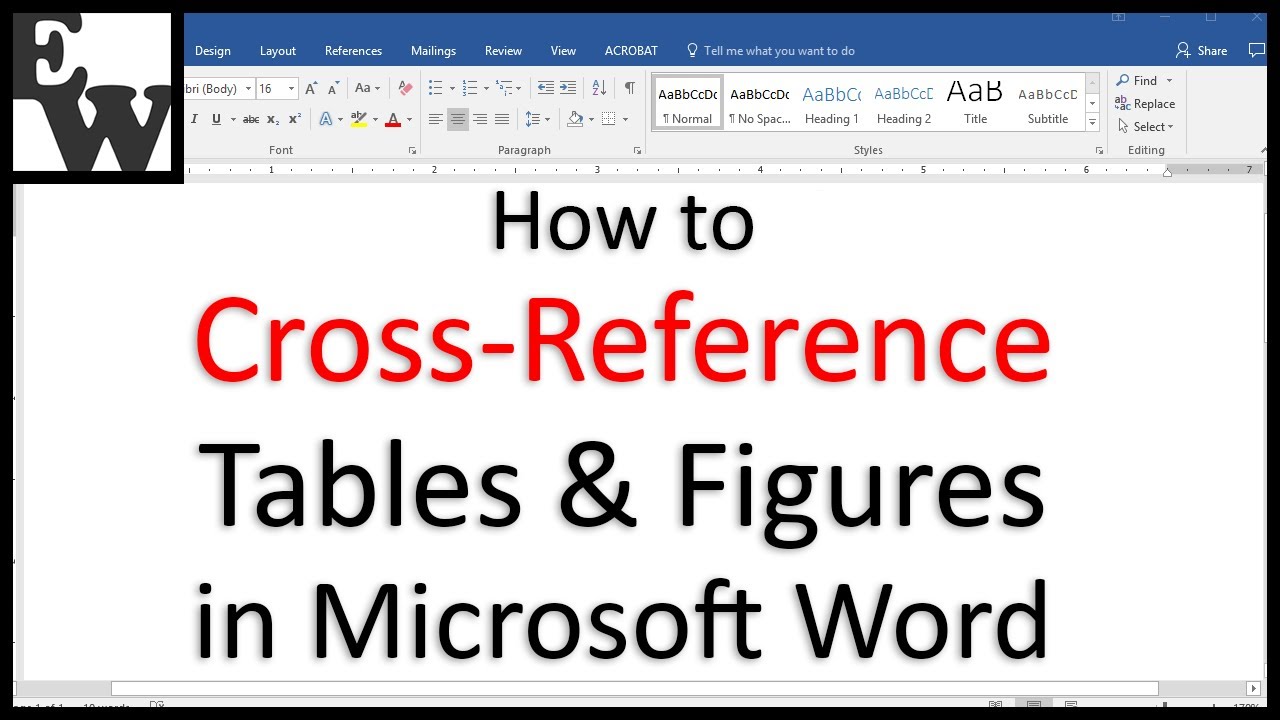 How to Cross-Reference Tables and Figures in Microsoft Word