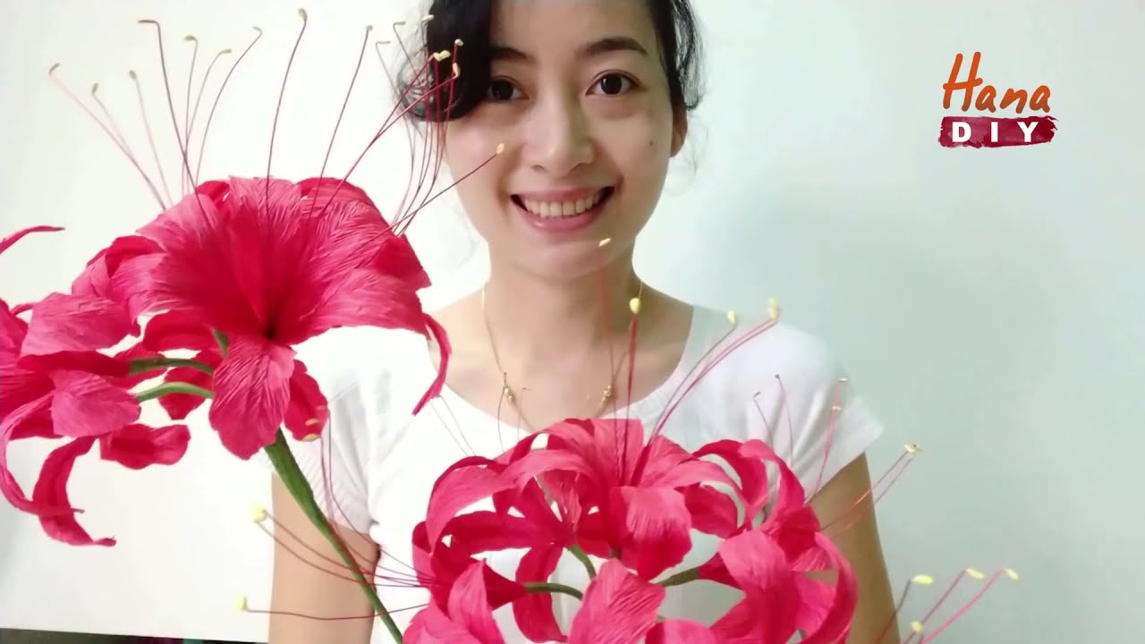 How to make red spider lily using crepe paper - Hana DIY