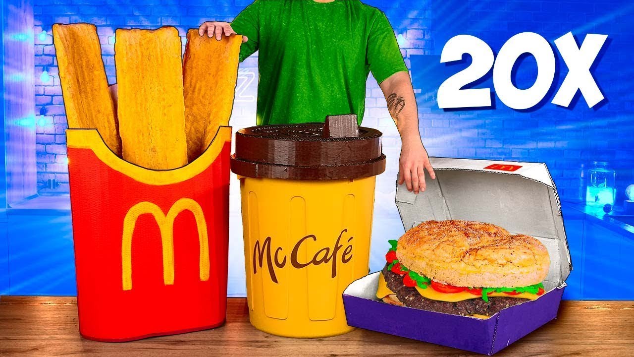 I made a giant McDonald's menu / French fries / Big N' Tasty burger / coffee