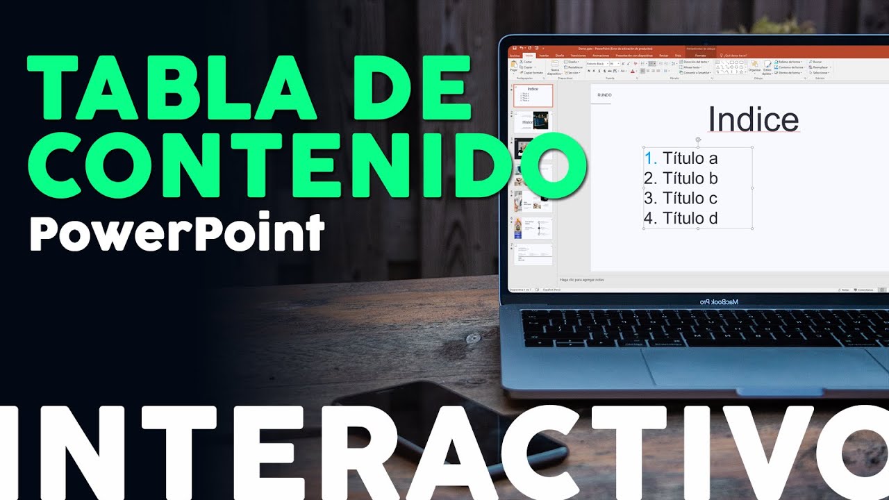 Poner índice en PowerPoint - Tabla de contenido en PowerPoint