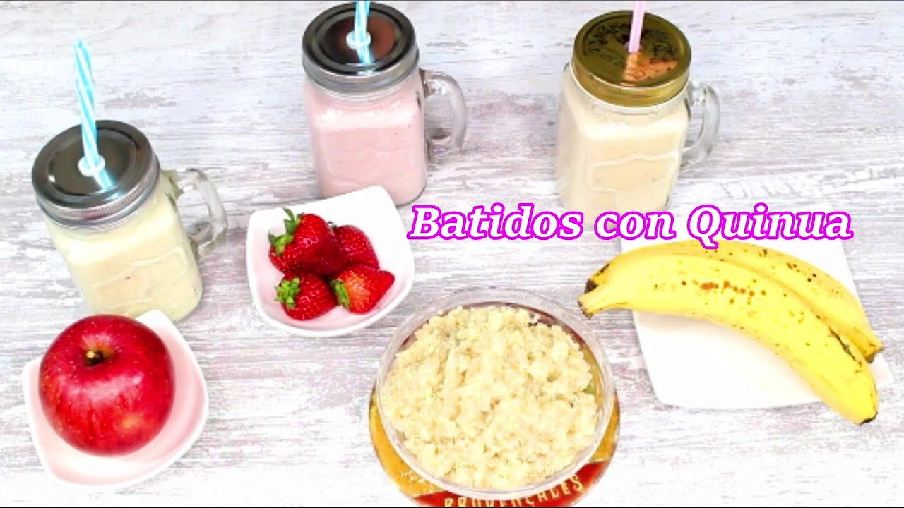 3 BATIDOS SALUDABLES CON LA FANTÁSTICA QUINUA(QUINOA)(desayunos nutritivos) キヌアのシェイク