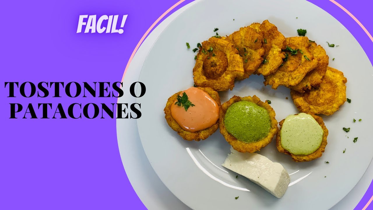 #easycooking: #TOSTONES CON QUESO O #PATACONES: How to make delicious tostones (FRIED PLANTAINS)