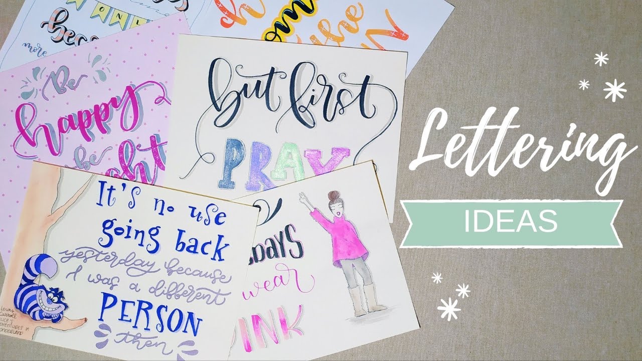 Hand lettering ideas | Todos mis trabajos de lettering de 1 año