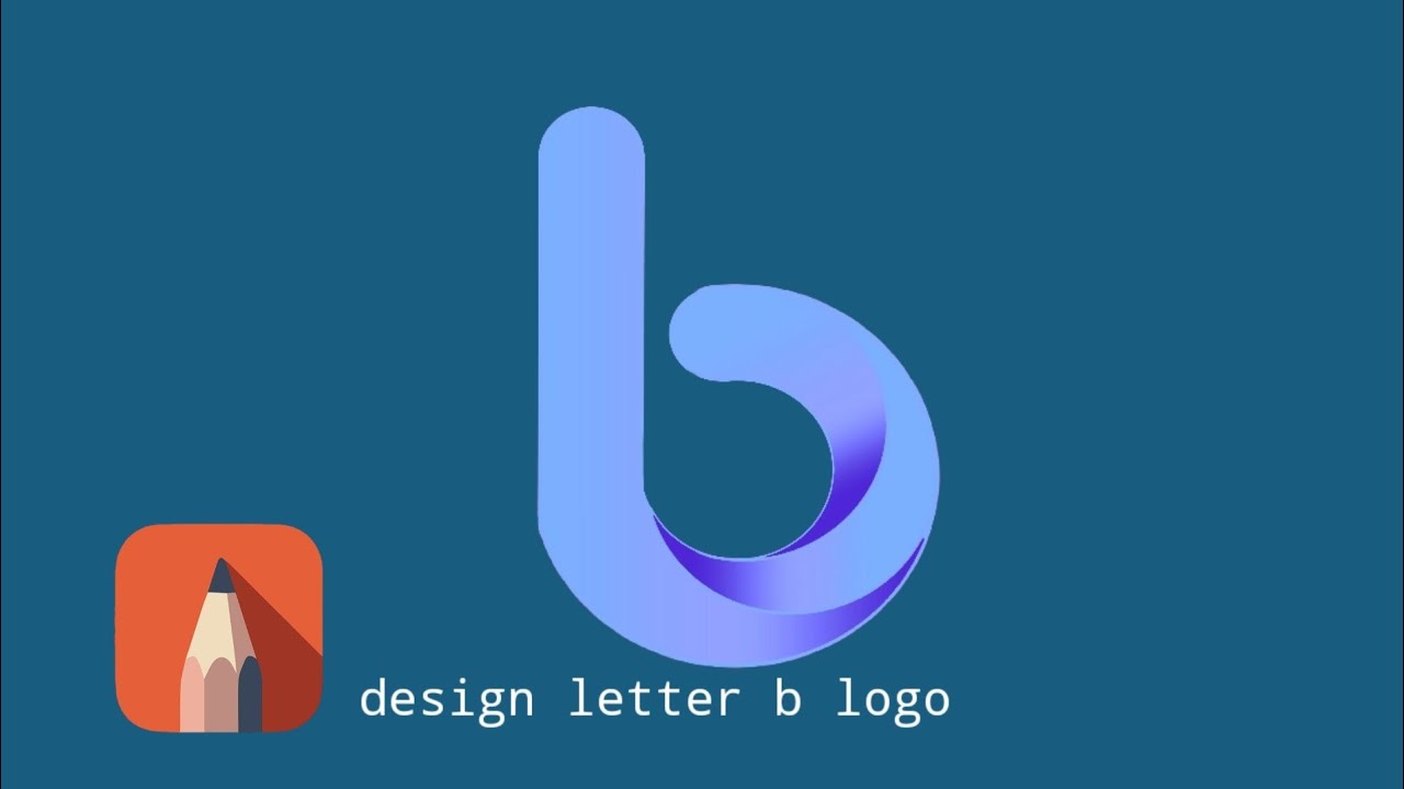 how to drawing letter b design logo on sketchbook pro