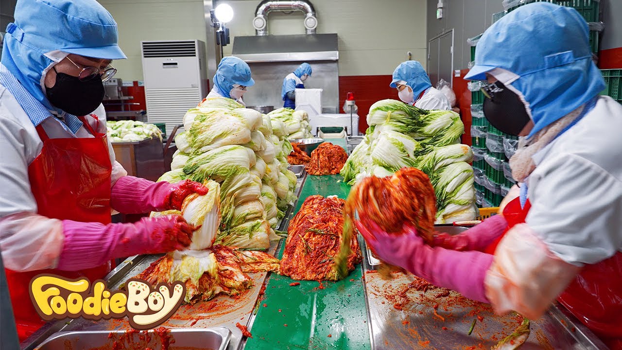 Increíble proceso de fábrica / Cómo hacer kimchi en una fábrica de kimchi