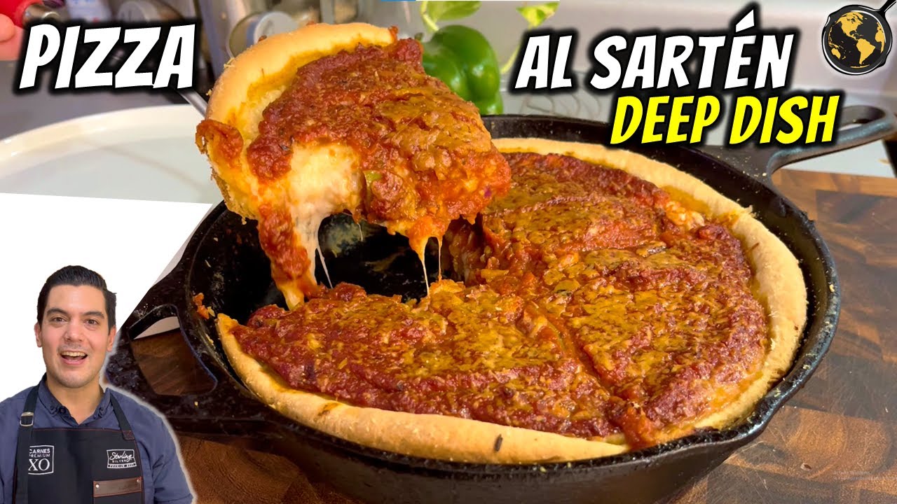 La PIZZA AL SARTÉN Con Más QUESO Que Existe! (Chicago Deep Dish Pizza) | Cocina Universal