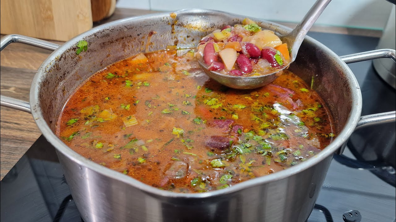 ¡La sopa de costillas y frijoles rojos más inusualmente deliciosa! ¡Deliciosa receta de sopa de!