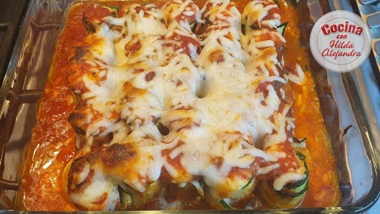 Lasagna de Zucchini Enrollada, Riquisima y fácil de hacer! #vegetariana #lowcarb #keto