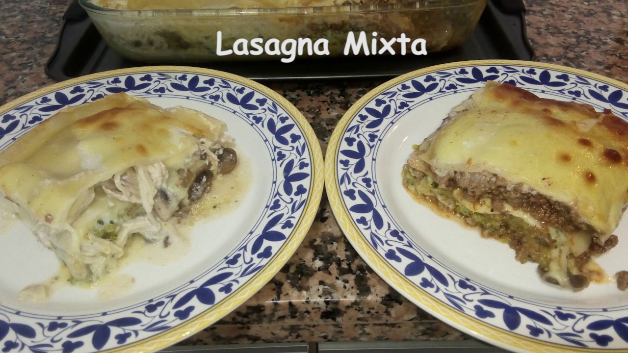 Lasagna mixta de carne y pollo