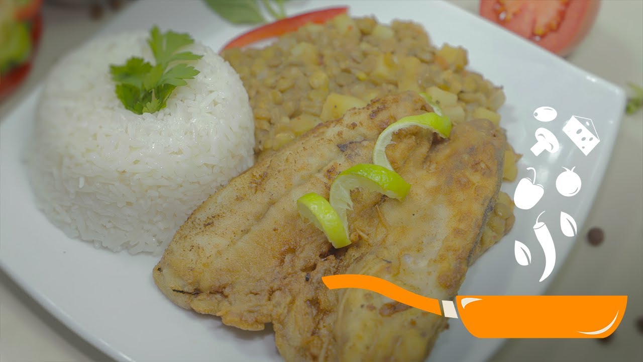 Lentejas con pescado frito | Receta de casa | Delicias de Casa