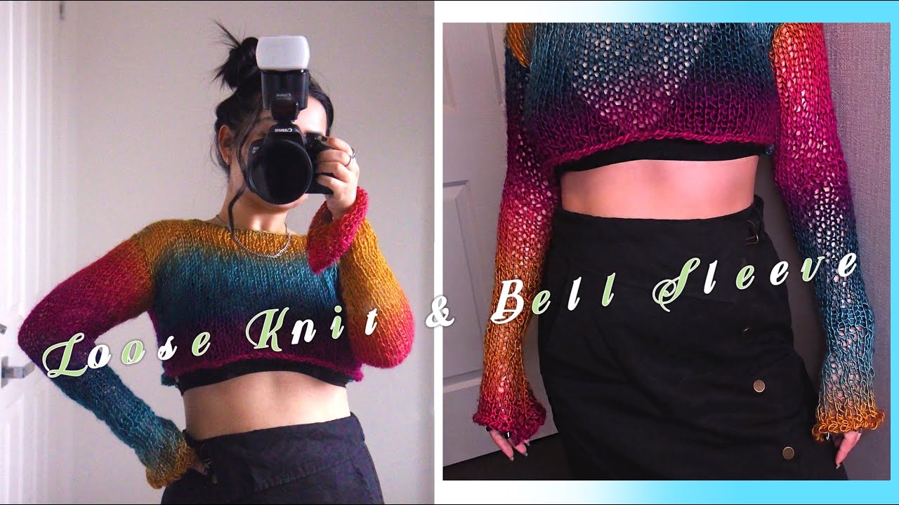 Loose Knit Cropped Sweater Knitting Tutorial for Absolute Beginners
