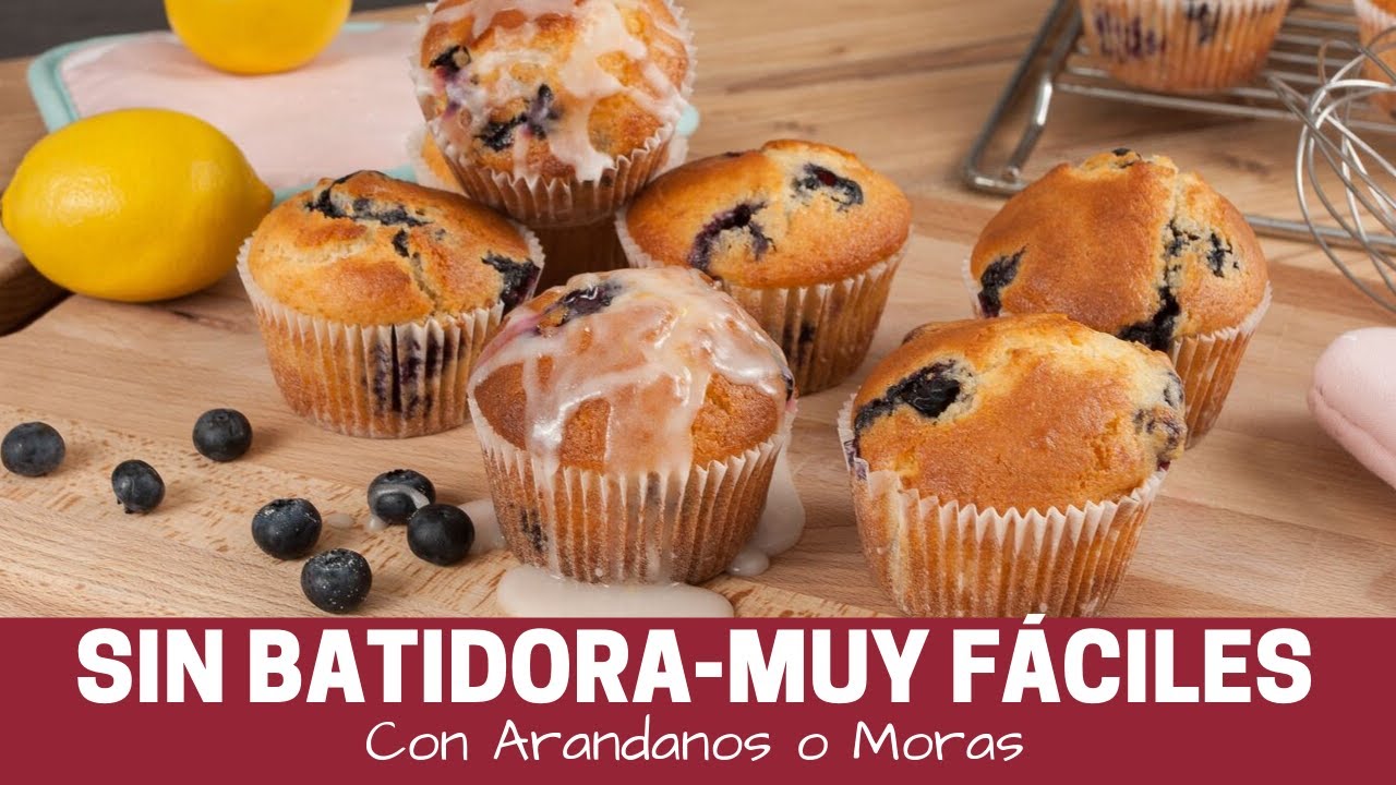 Muffins de Arandanos - receta facil sin batidora