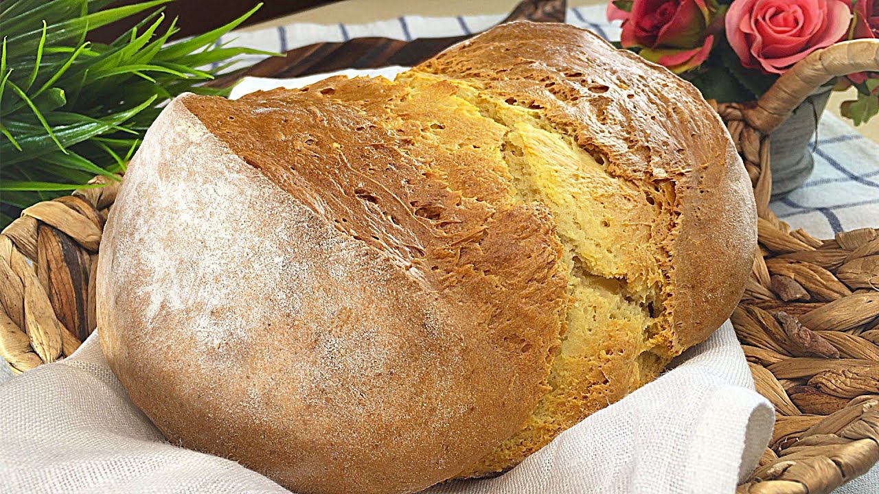 ¡Pan en 5 minutos sin levar! Pan sin levadura y sin azúcar. Pan horneado