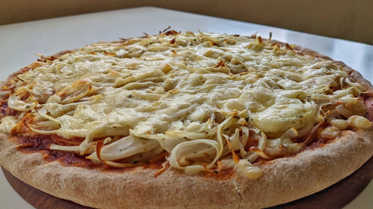 PIZZA integral de cebolla RELLENA con jamón y queso 🍕 Fugazzeta casera