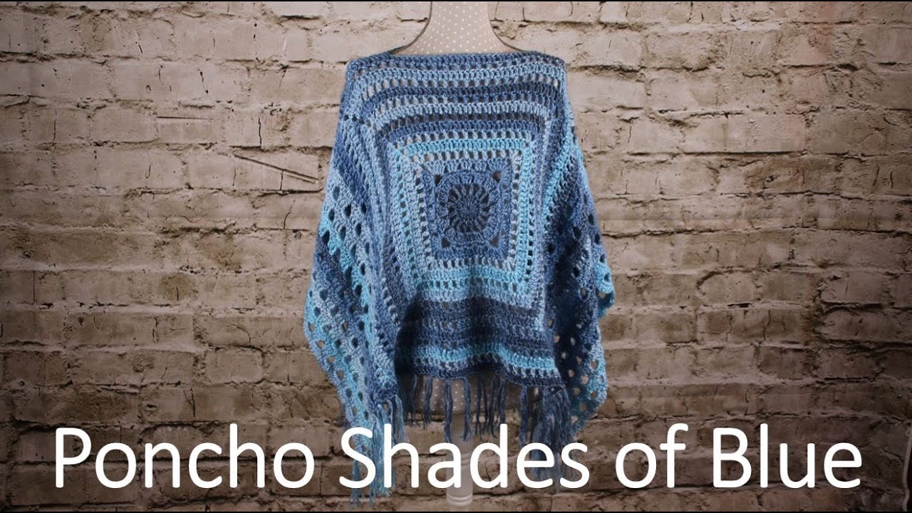 Poncho Shades of blue