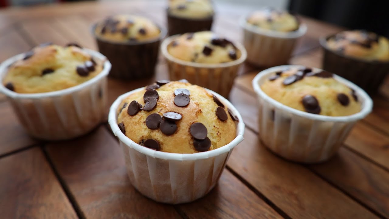 Receta de muffins con chispas de chocolate - Juicy \u0026 Fast