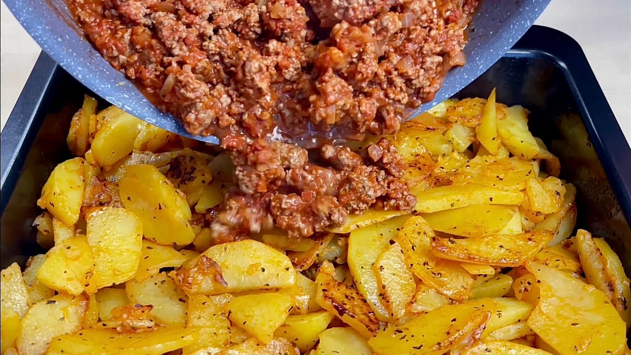 Simplemente vierte la carne picada sobre las papas‼ ️ Delicioso y fácil # 138