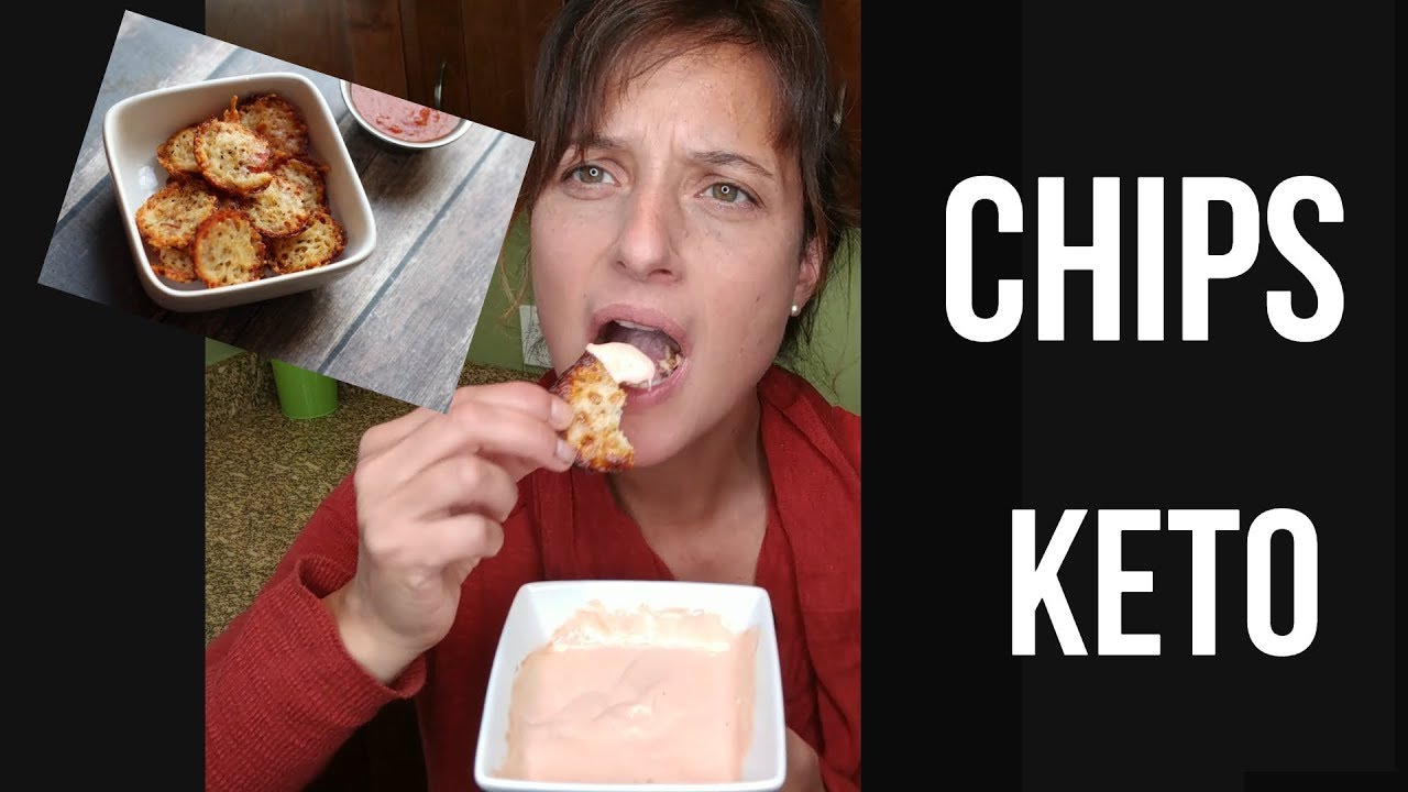 Snack saludable para bajar de peso, chips con ketchup y mayonesa, dieta cetogénica - Keto