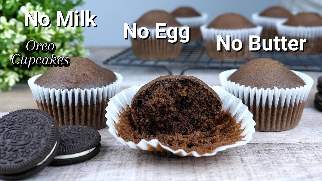 Super Moist Chocolate Oreo Cupcakes | Oreo Cupcakes | No Egg No Milk No Butter Cake.