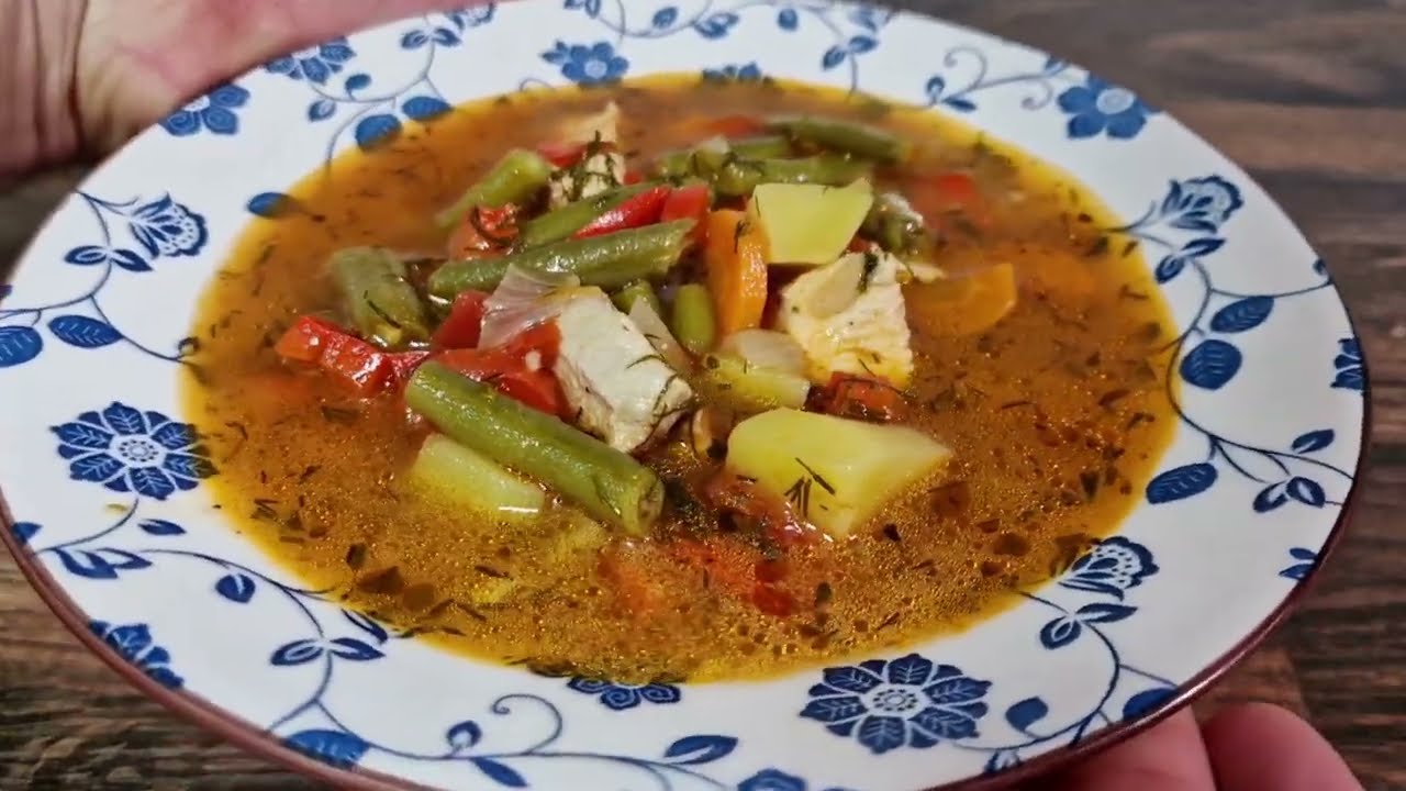 ¡Te sorprenderá esta receta de sopa! ¡Sopa de judías verdes con pollo! sopa de judías verdes